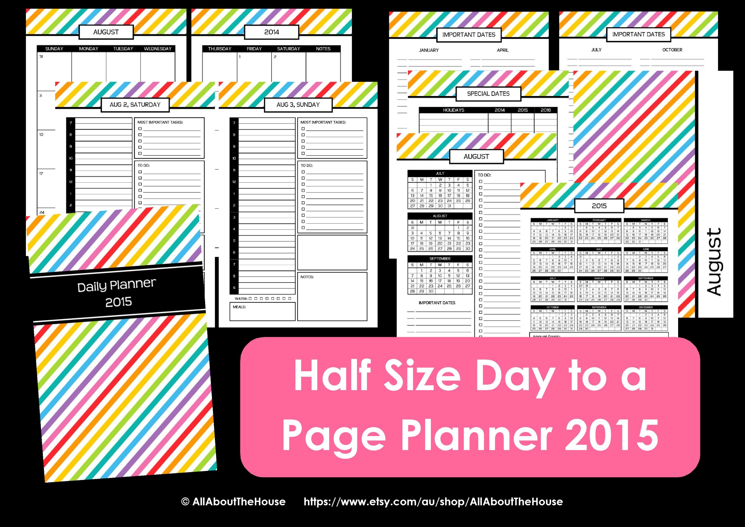 Half Size Printable Planner Pages Free