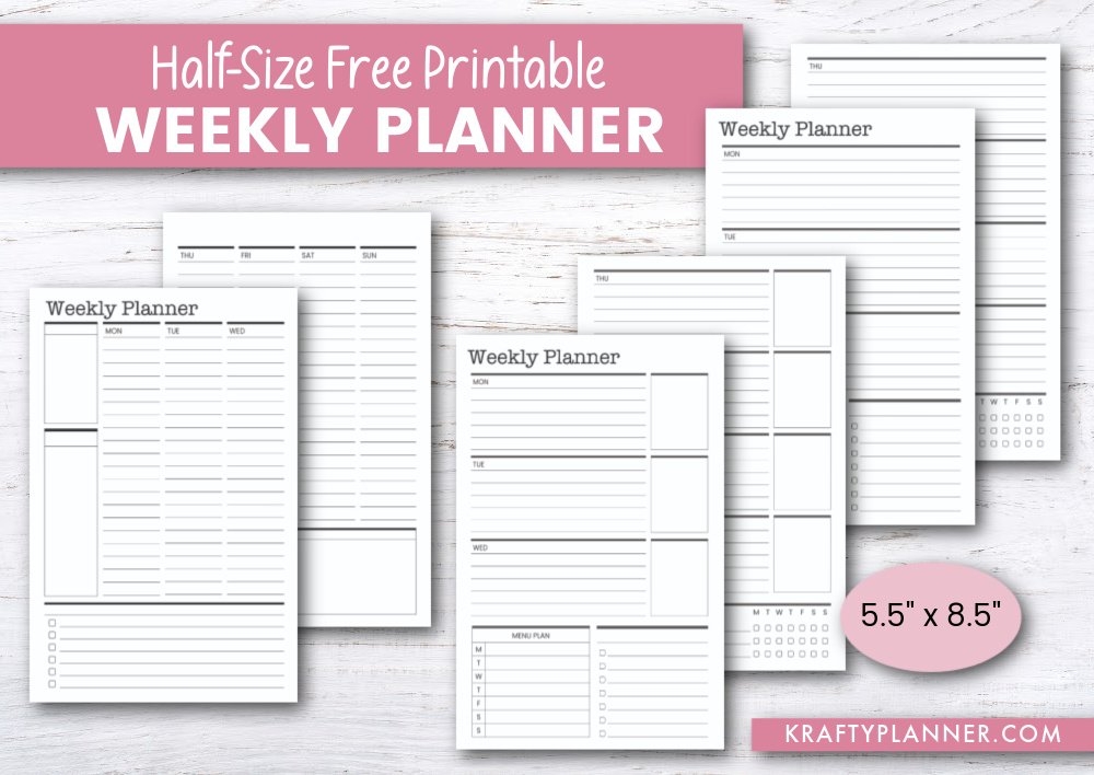 Free Printable Planner Half Size Download Free Printable Planner Half 