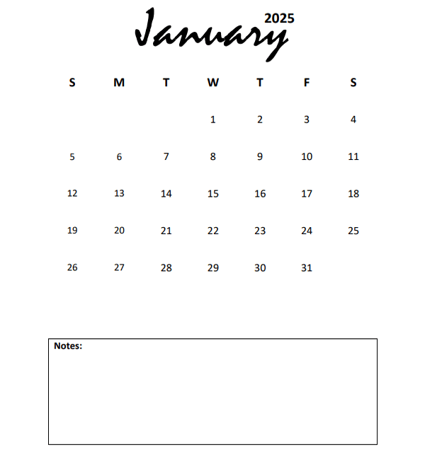 Free Printable Portrait Monthly Calendar 2025 Celeste Vega