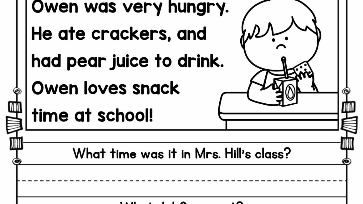 Free Printable Reading Comprehension Worksheets For Kindergarten