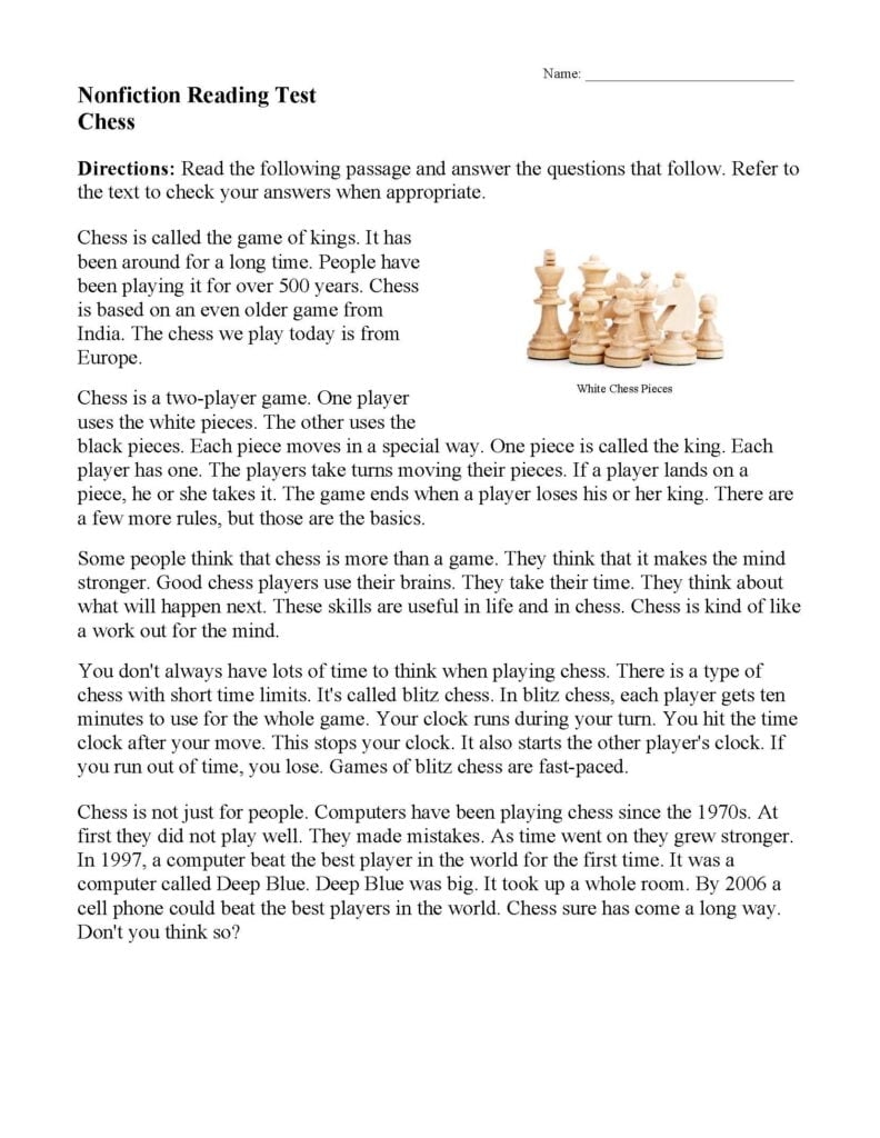 Free Printable Reading Worksheets For Freshman Reading Worksheet 