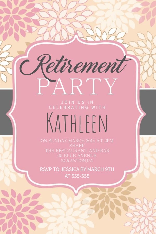 Free Printable Retirement Invitations Templates Maria B Wilson