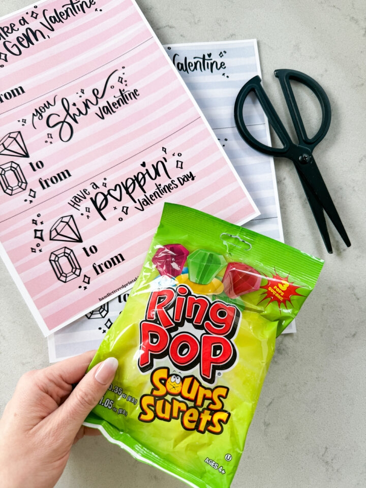Free Printable Ring Pop Valentines Cards Or Tags Hand Lettered Printables