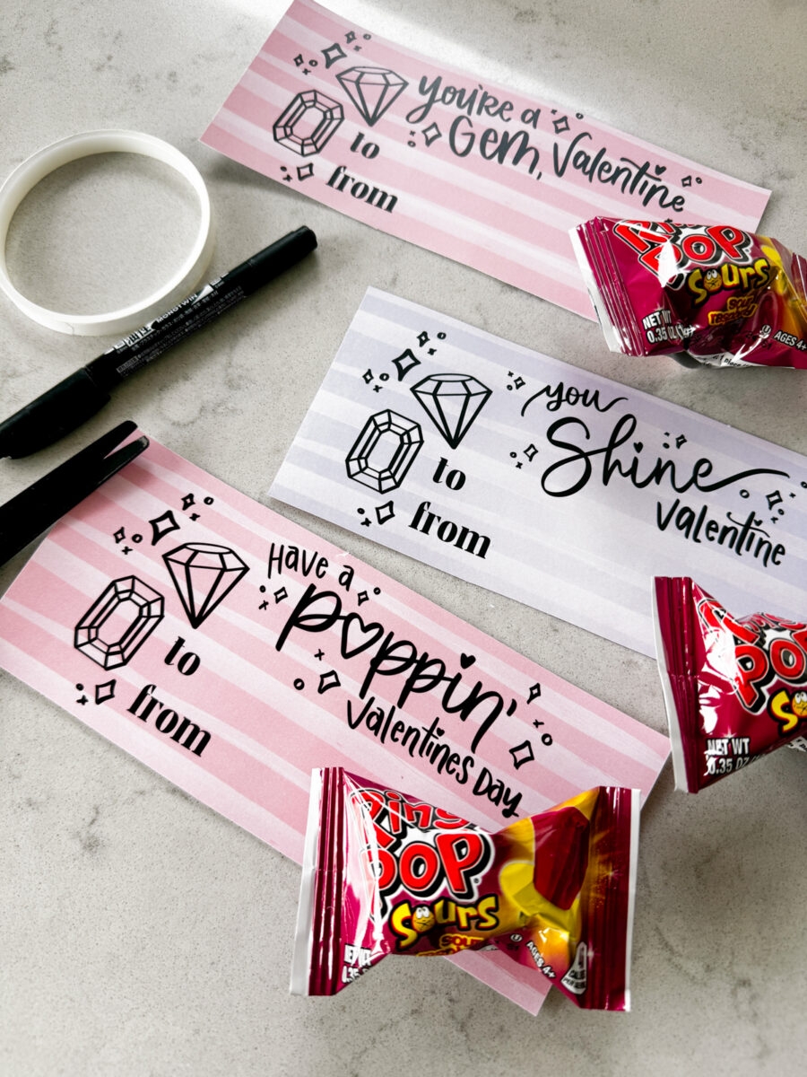 Free Printable Ring Pop Valentines Cards Or Tags Hand Lettered Printables