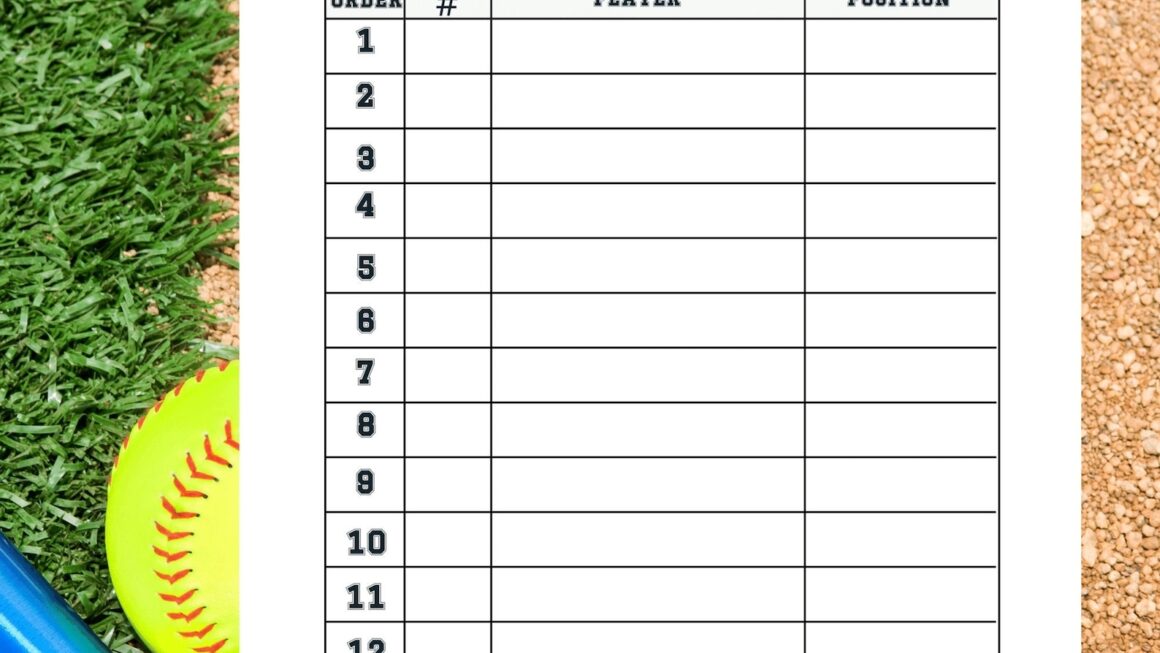 Free Printable Softball Lineup Sheets