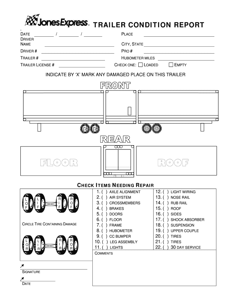 Free Printable Trailer Inspection Form Printable Form Templates And 