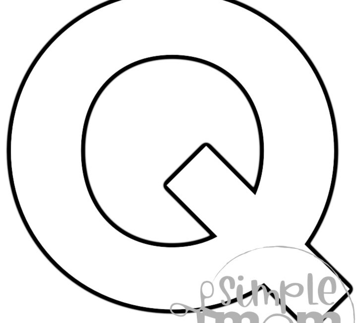 Free Printable Uppercase Letter Q Template Simple Mom Project