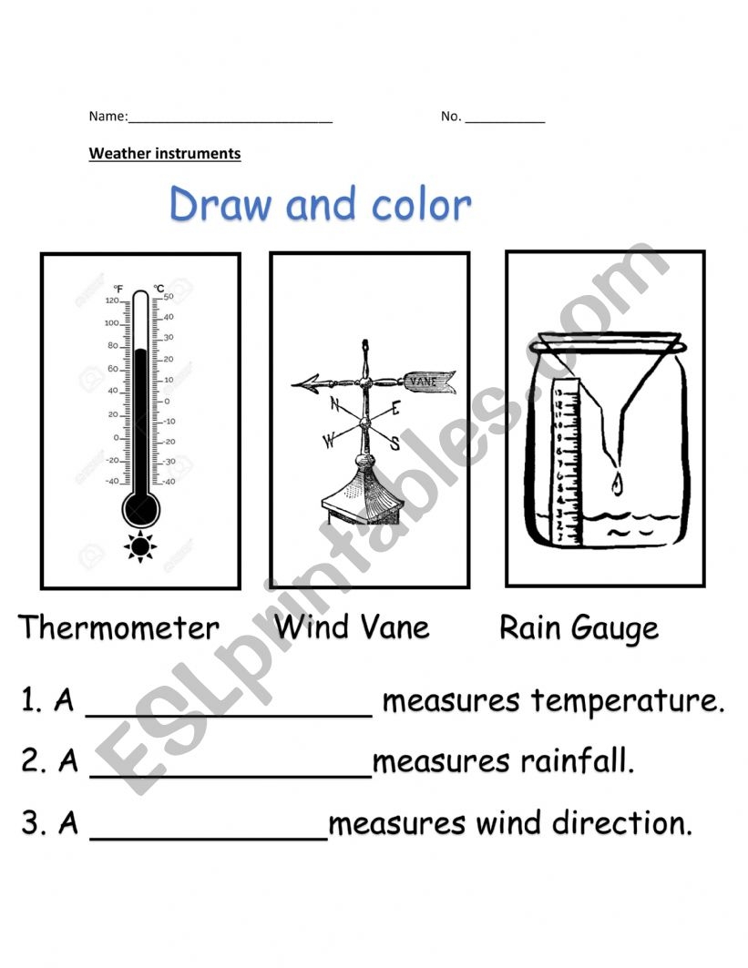 Free Printable Weather Instruments Worksheets