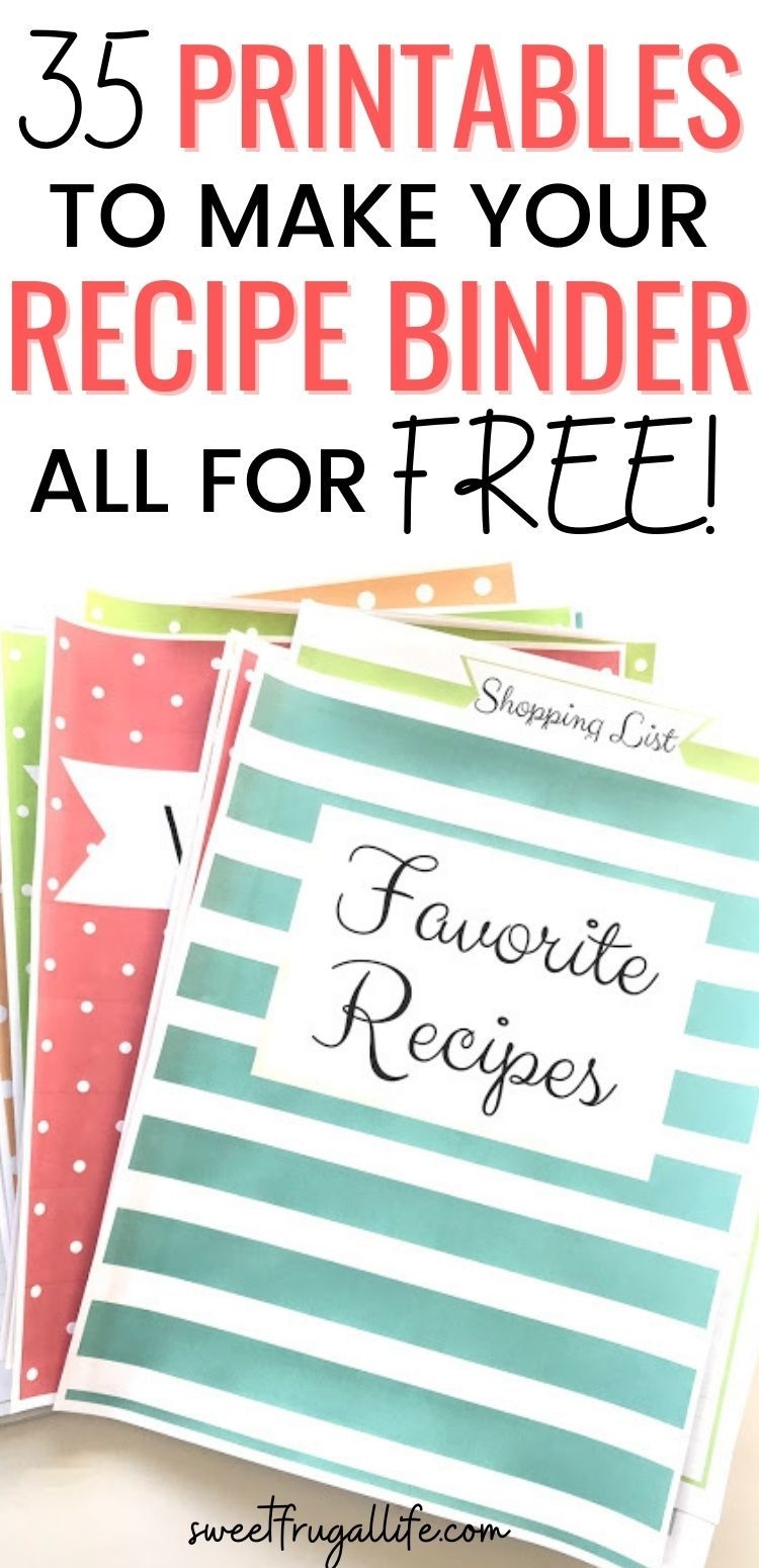 Free Recipe Binder Printables Sweet Frugal Life Family Recipe Book 
