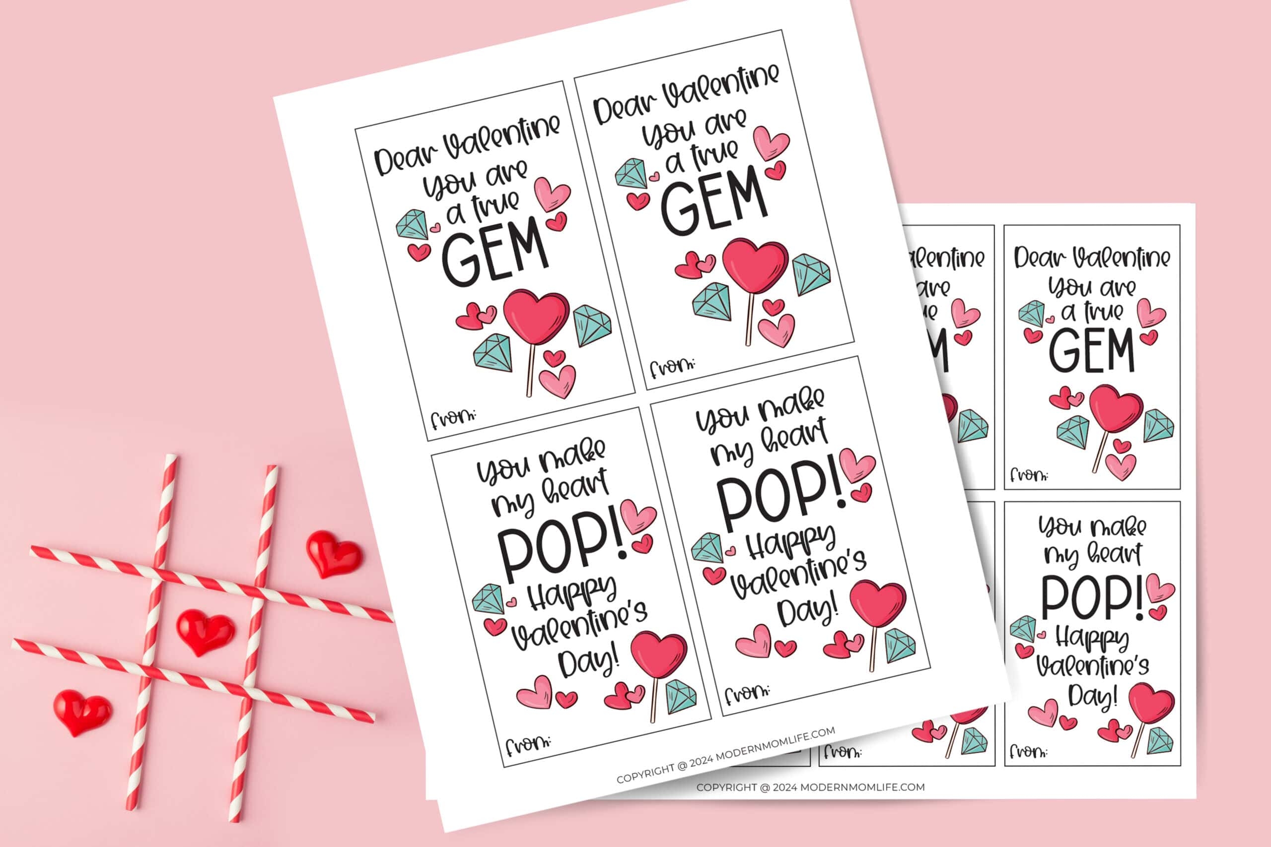 Free Printable Ring Pop Valentine