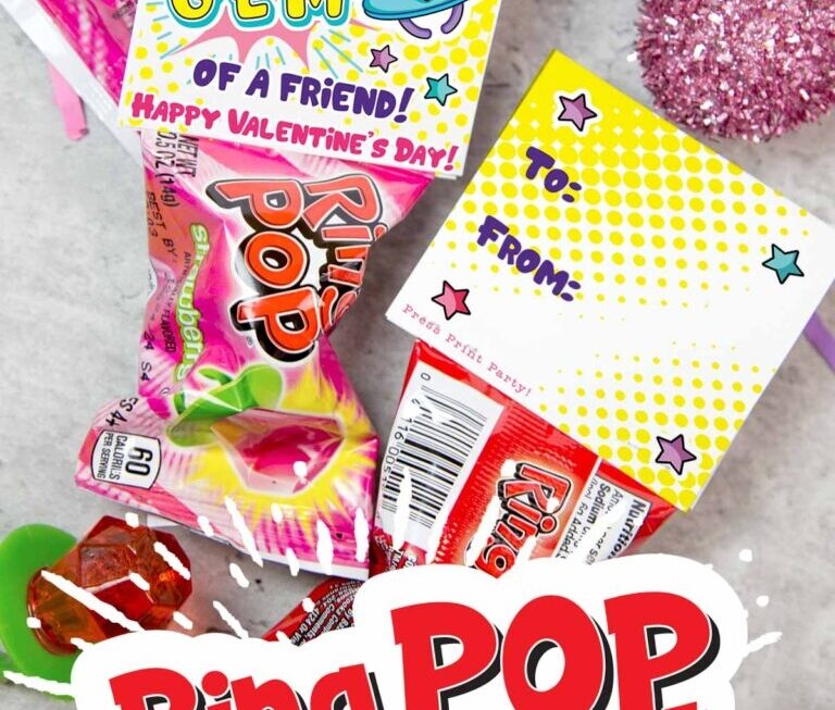 Free Ring Pop Valentines Printable Tag quot You 39 re A Gem Of A Friend quot