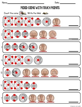 Free Touch Money Worksheets By Learning Made Light TpT