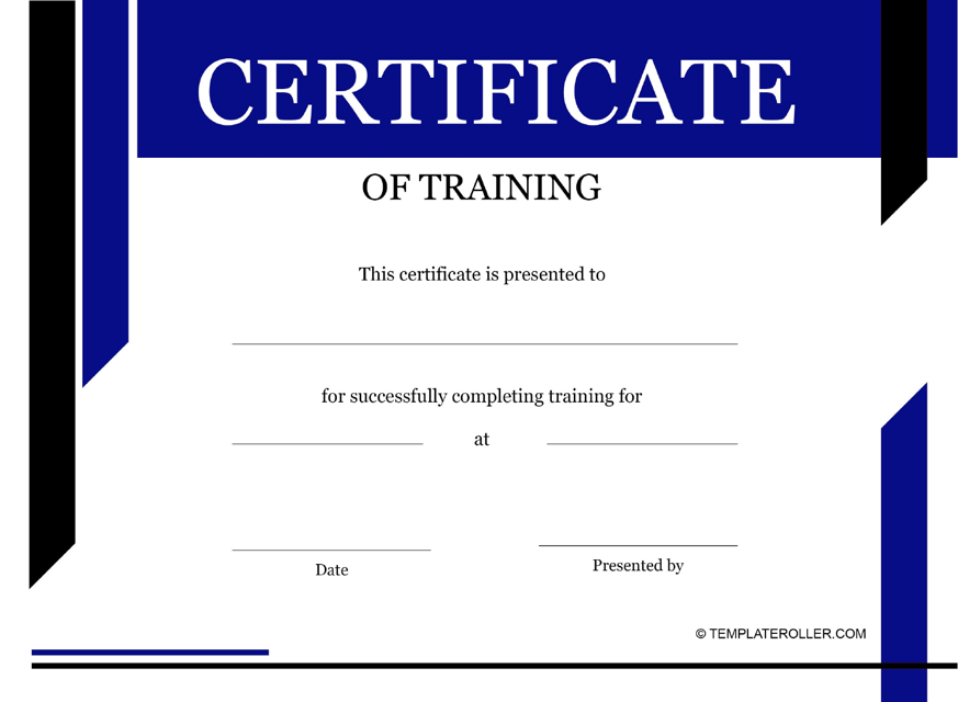 Free Training Certificate Templates Customize Download Print PDF 