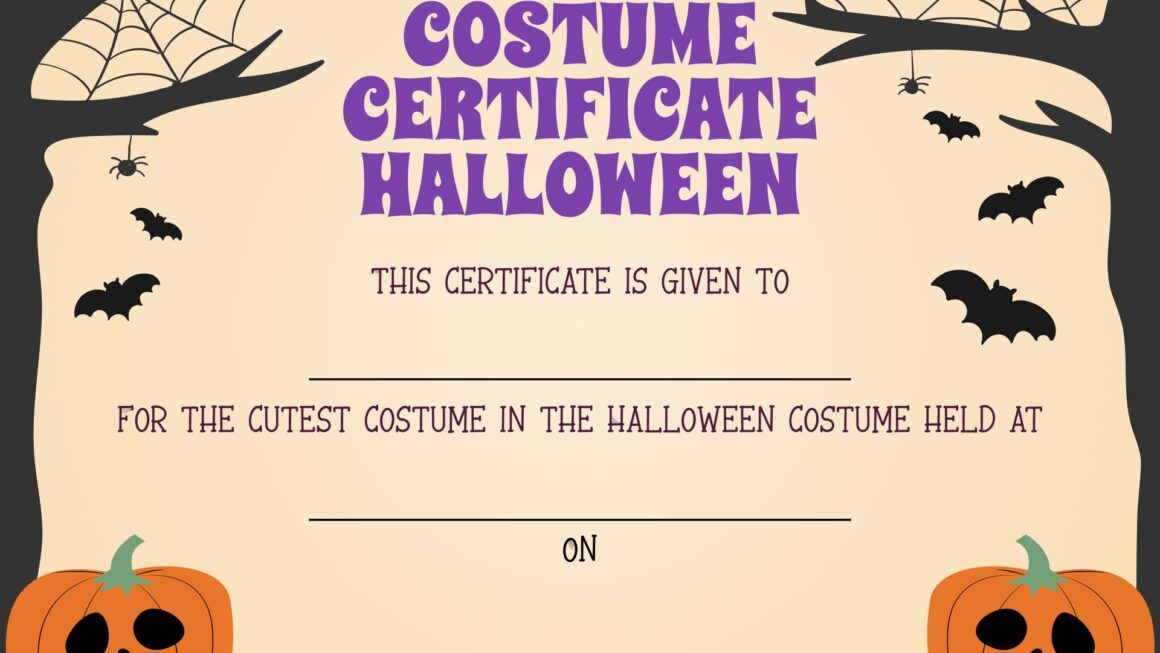 Halloween Costume Award Certificates 15 Free PDF Printables Printablee