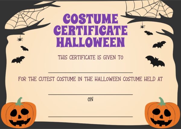 Free Printable Costume Contest Certificates