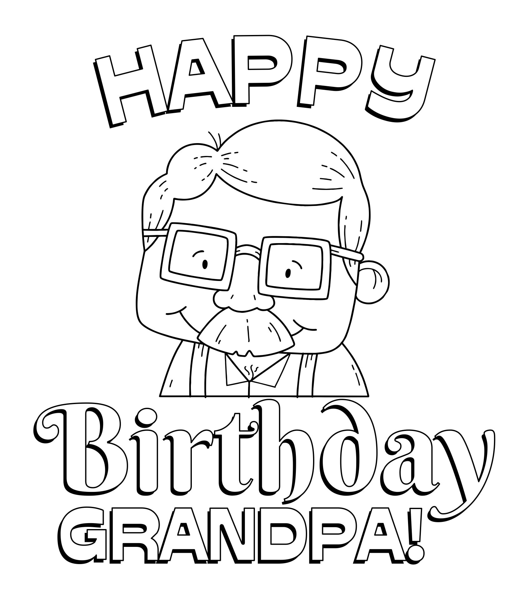 Free Printable Coloring Birthday Cards For Grandpa