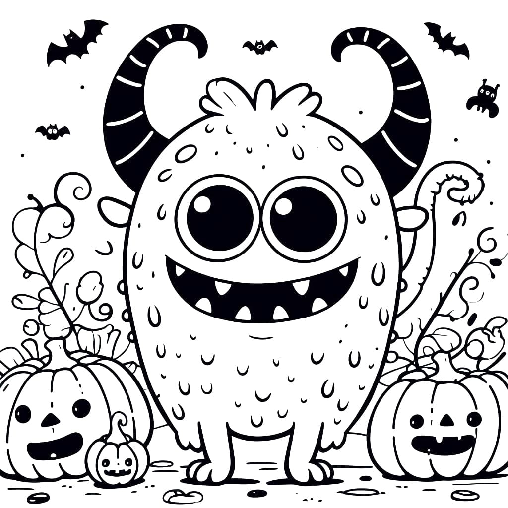 Happy Halloween Monster Coloring Page Download Print Or Color Online 