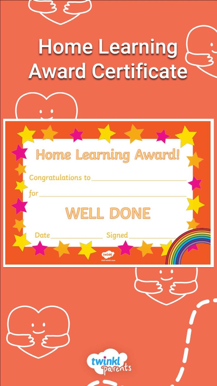 Home Learning Certificate Printable