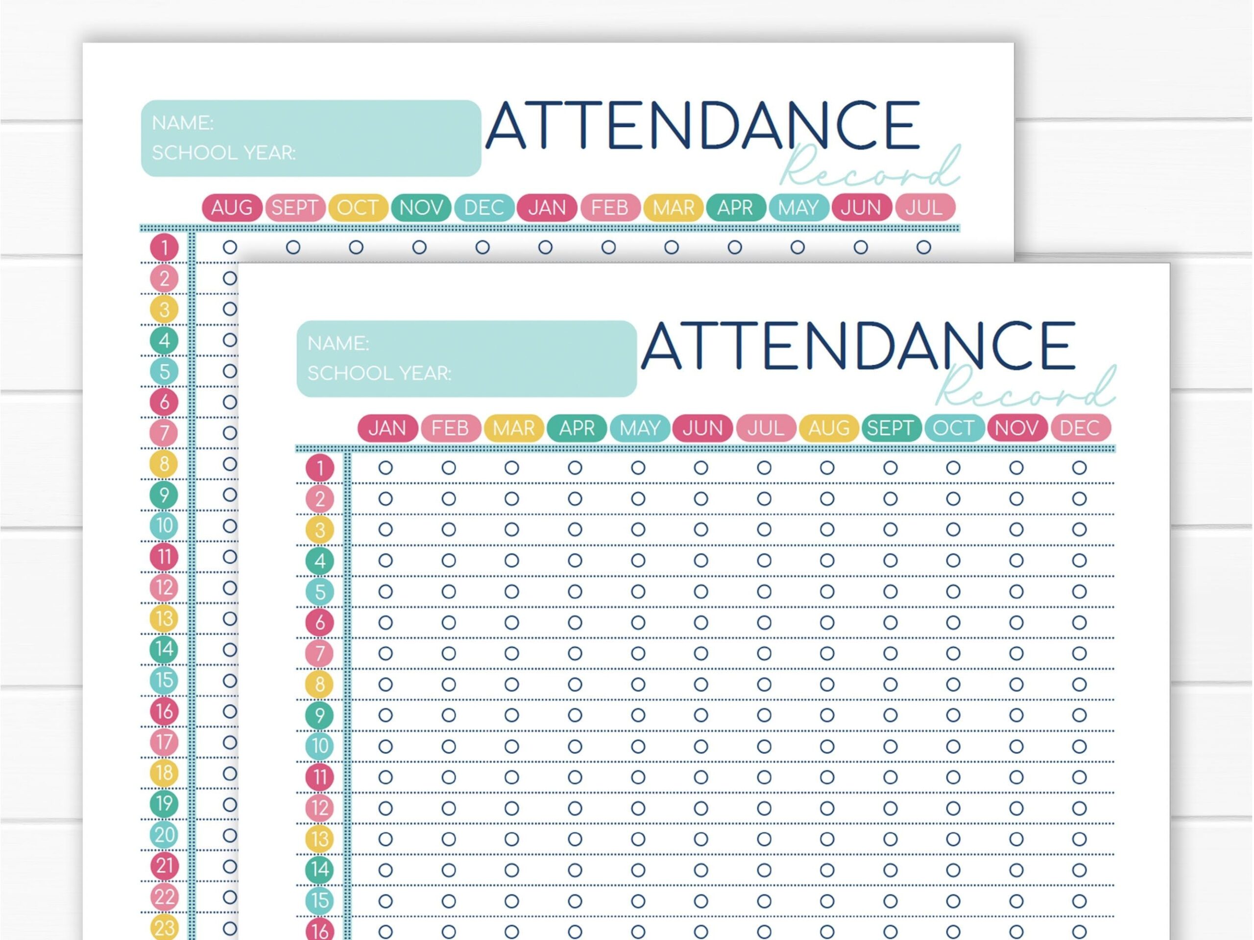 Homeschool Free Printable Editable Attendance Log