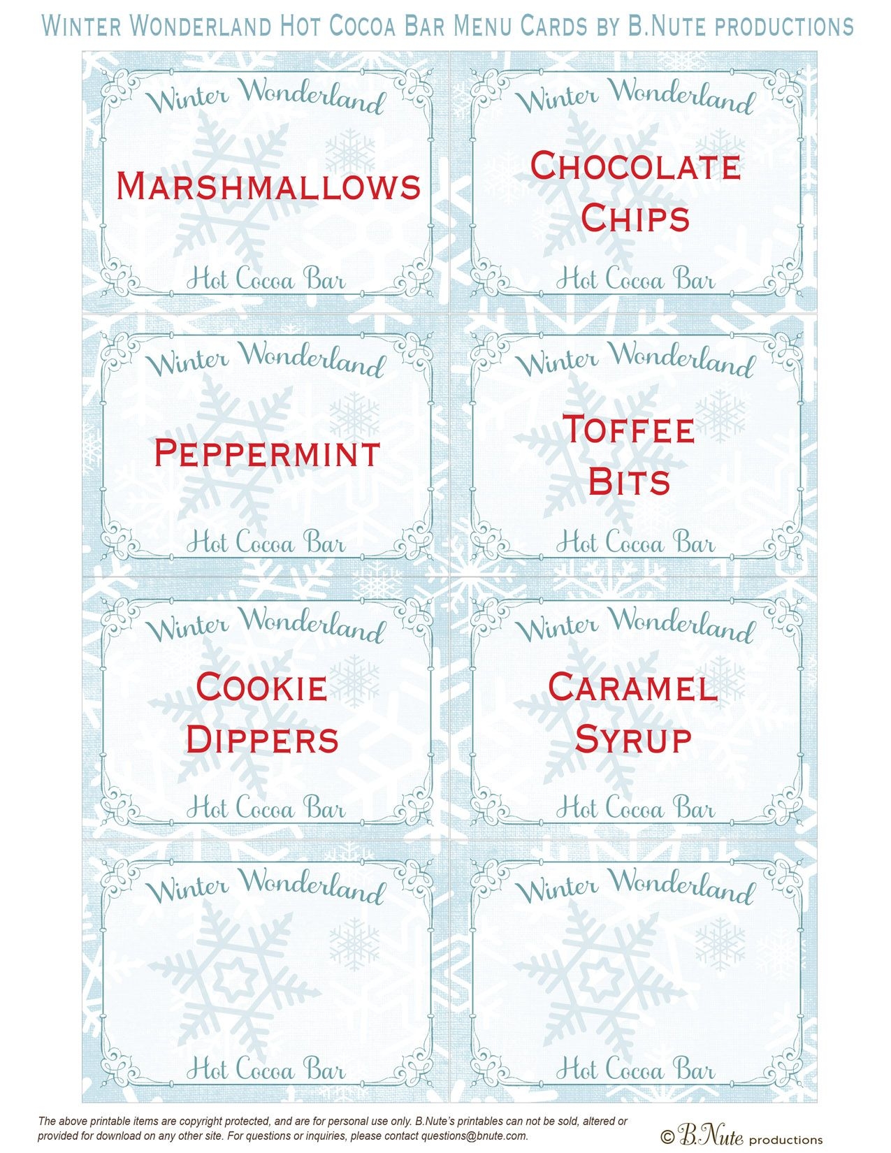 Hot Chocolate Bar Free Printables Hot Chocolate Bar Free Printables