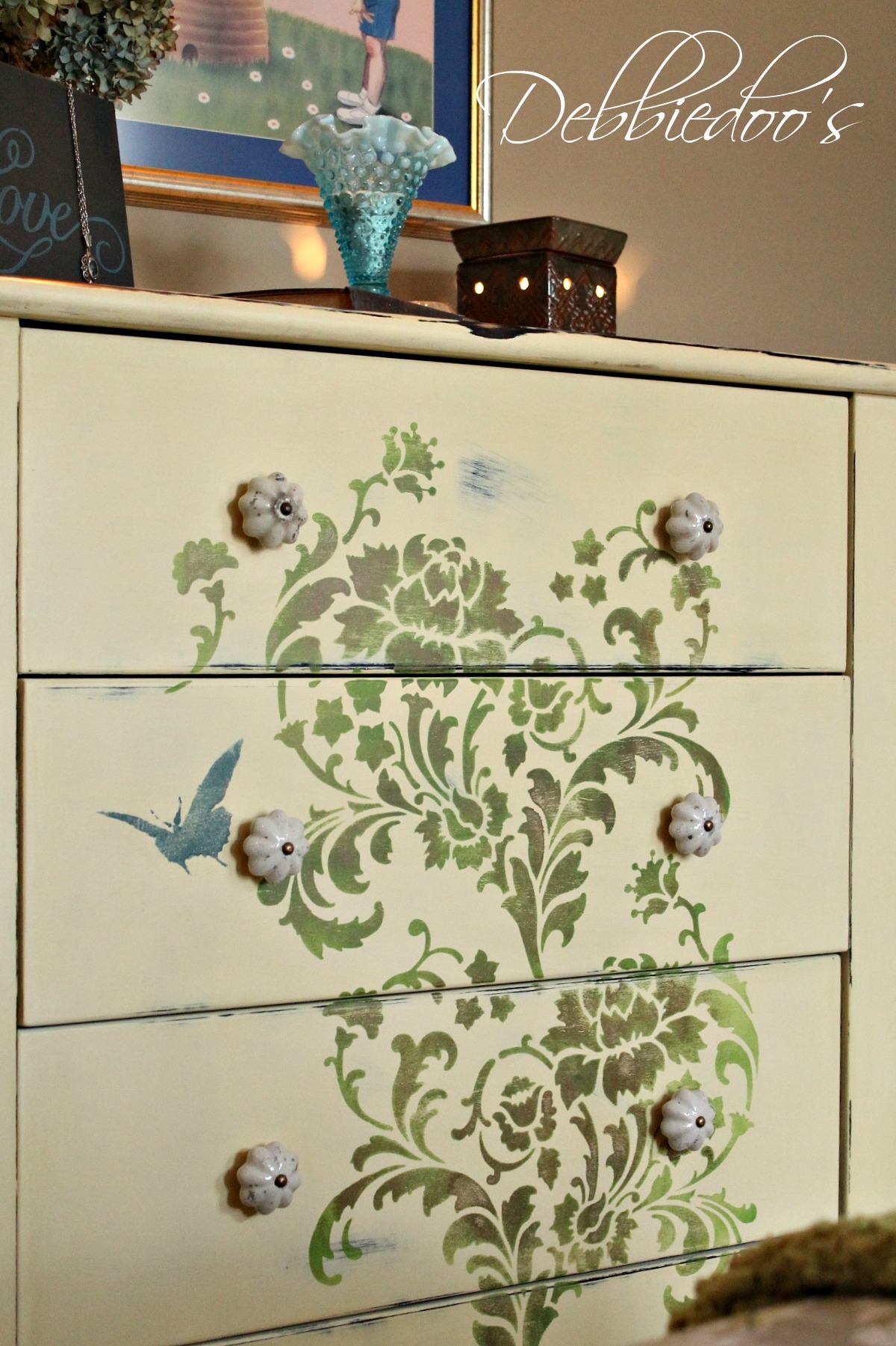 How To Stencil On Furniture Debbiedoo 39 s
