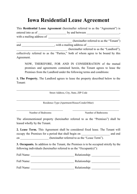 Iowa Residential Lease Agreement Template Fill Out Sign Online And Iowa Residential Lease Agreement Template Fill Out Sign Online And