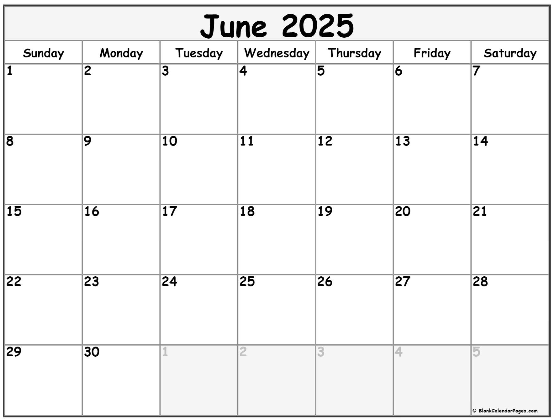 June 2025 Calendar Free Printable Calendars June 2025 Calendar Free Printable Calendars
