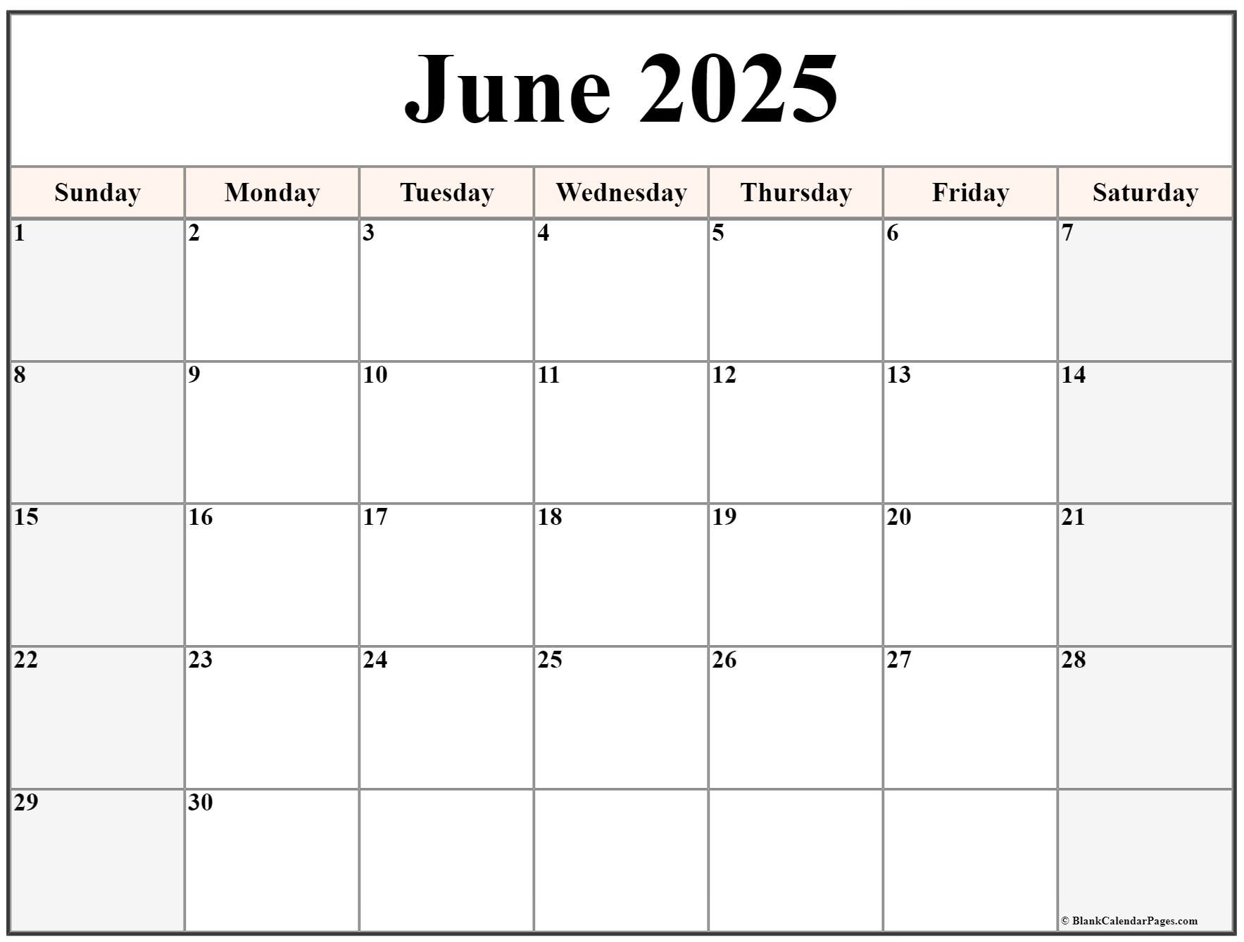 June 2025 Calendar Free Printable Calendars June 2025 Calendar Free Printable Calendars