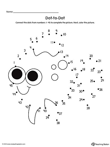 Kindergarten 1 Free Dot To Dot Printables