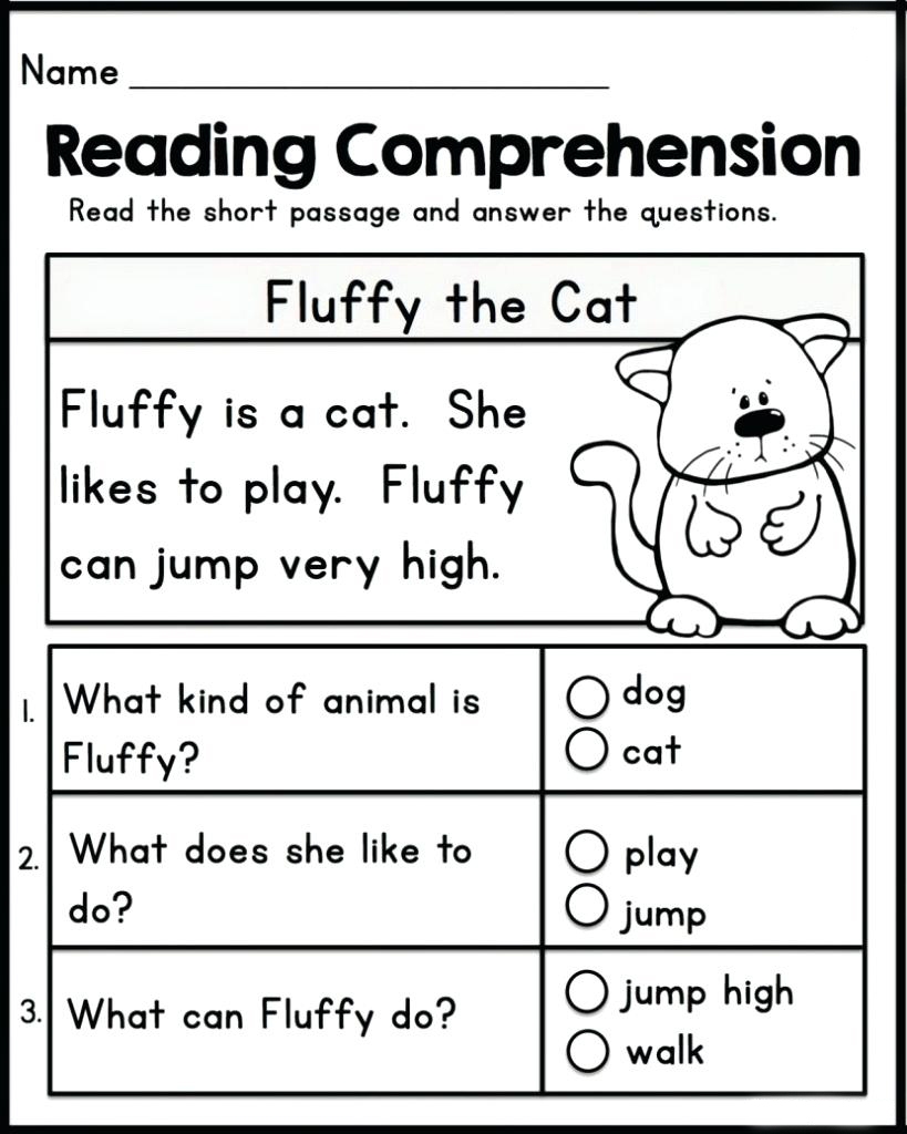 Kindergarten Reading Comprehension Sheets
