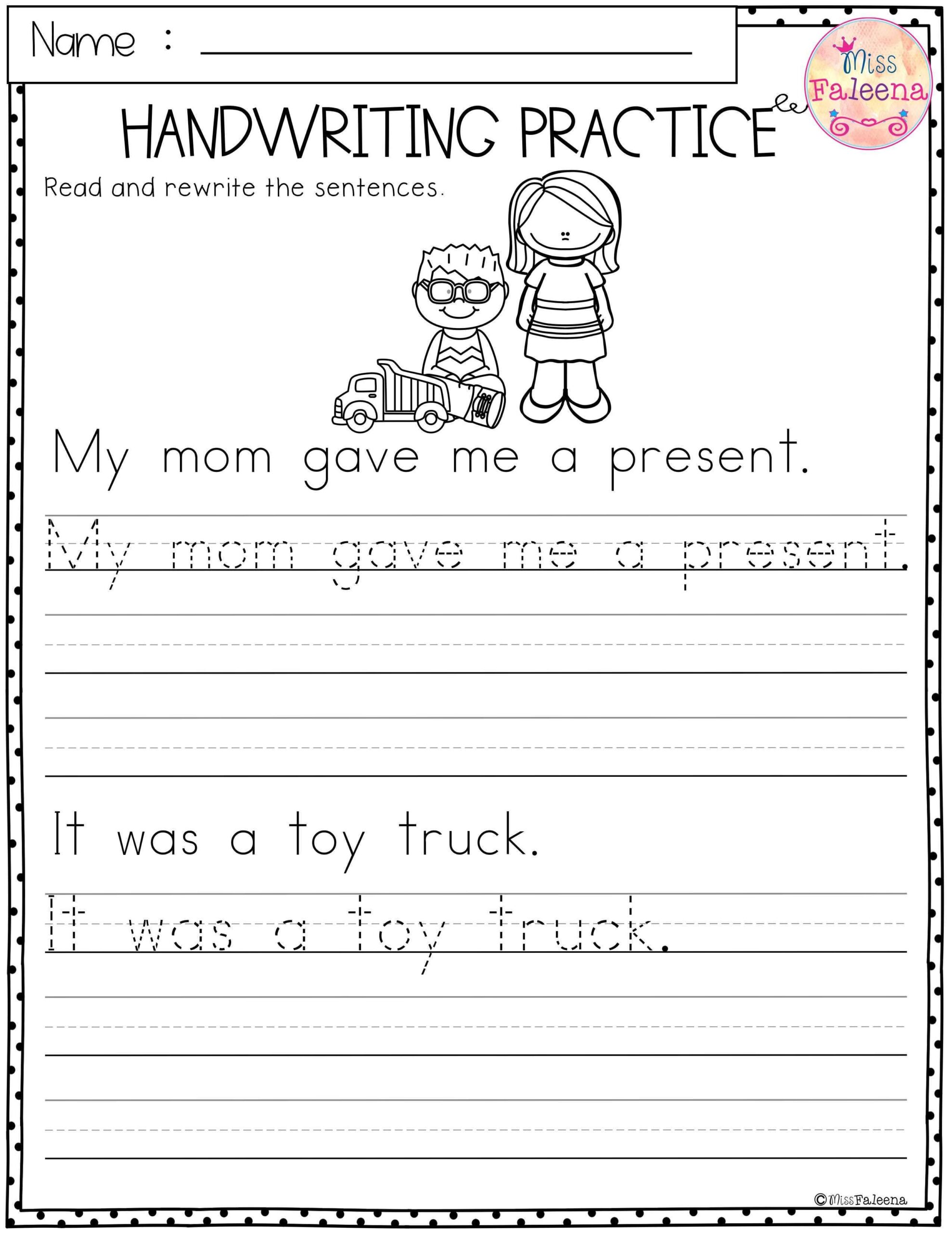 Kindergarten Worksheets For Writing