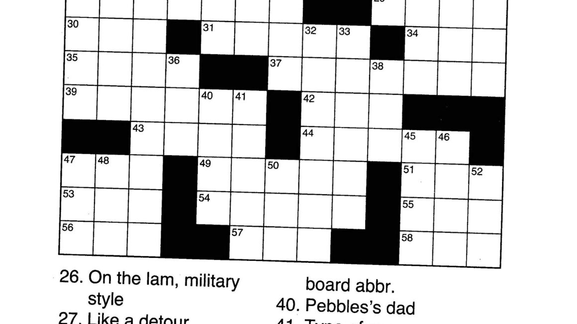 Large Print Easy Printable Crossword Puzzles For Seniors Emma
