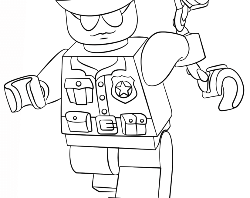 Lego Police Officer Coloring Page Printable