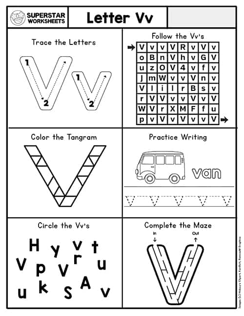 Letter V Worksheet Printable