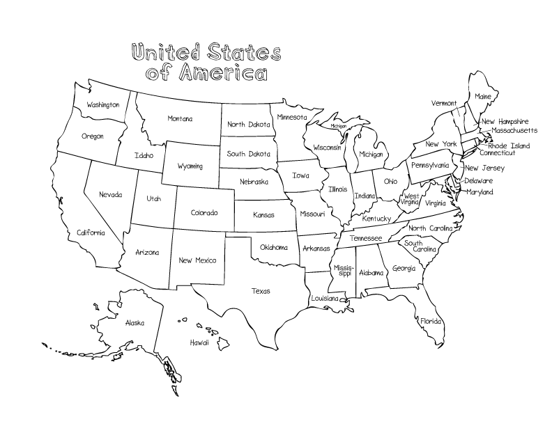 Map Of Usa To Color For Kids Map Of Usa To Color For Kids