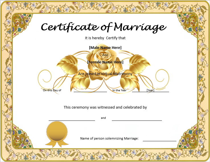 Free Printable Wedding Certificates
