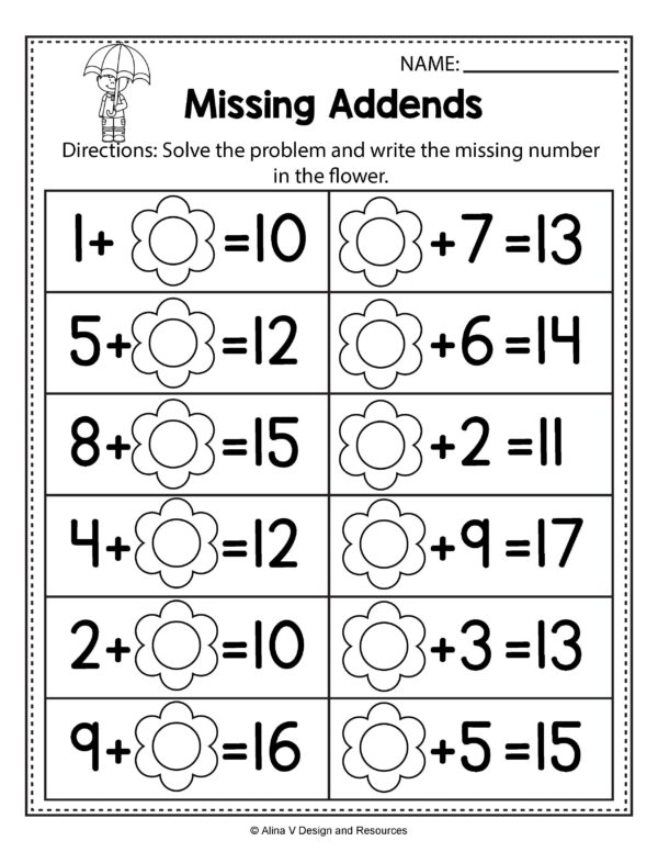 Free Printable Math Worksheets 1st Grade