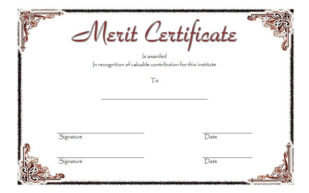 Merit Certificate Templates Free Top 10 Award Ideas Throughout Diploma 