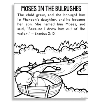 Moses In The Bulrushes Coloring Page Coloring Pages