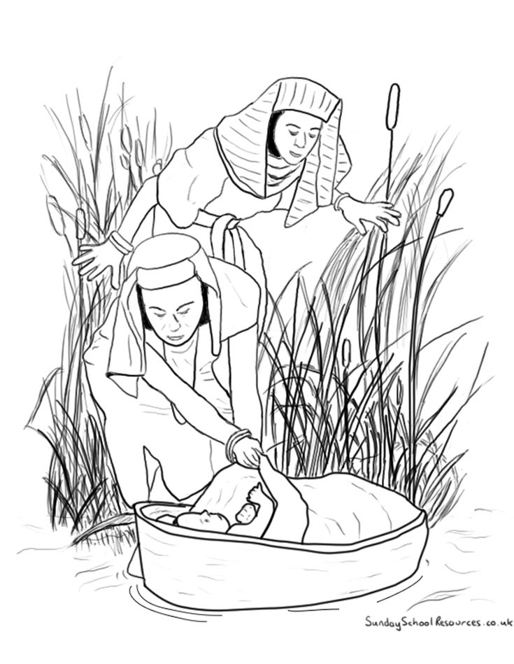 Moses In The Bulrushes Coloring Page Google Search Atividades 