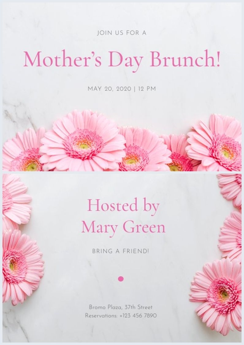 Mothers Day Invitation Template Free Printable Calendars AT A GLANCE