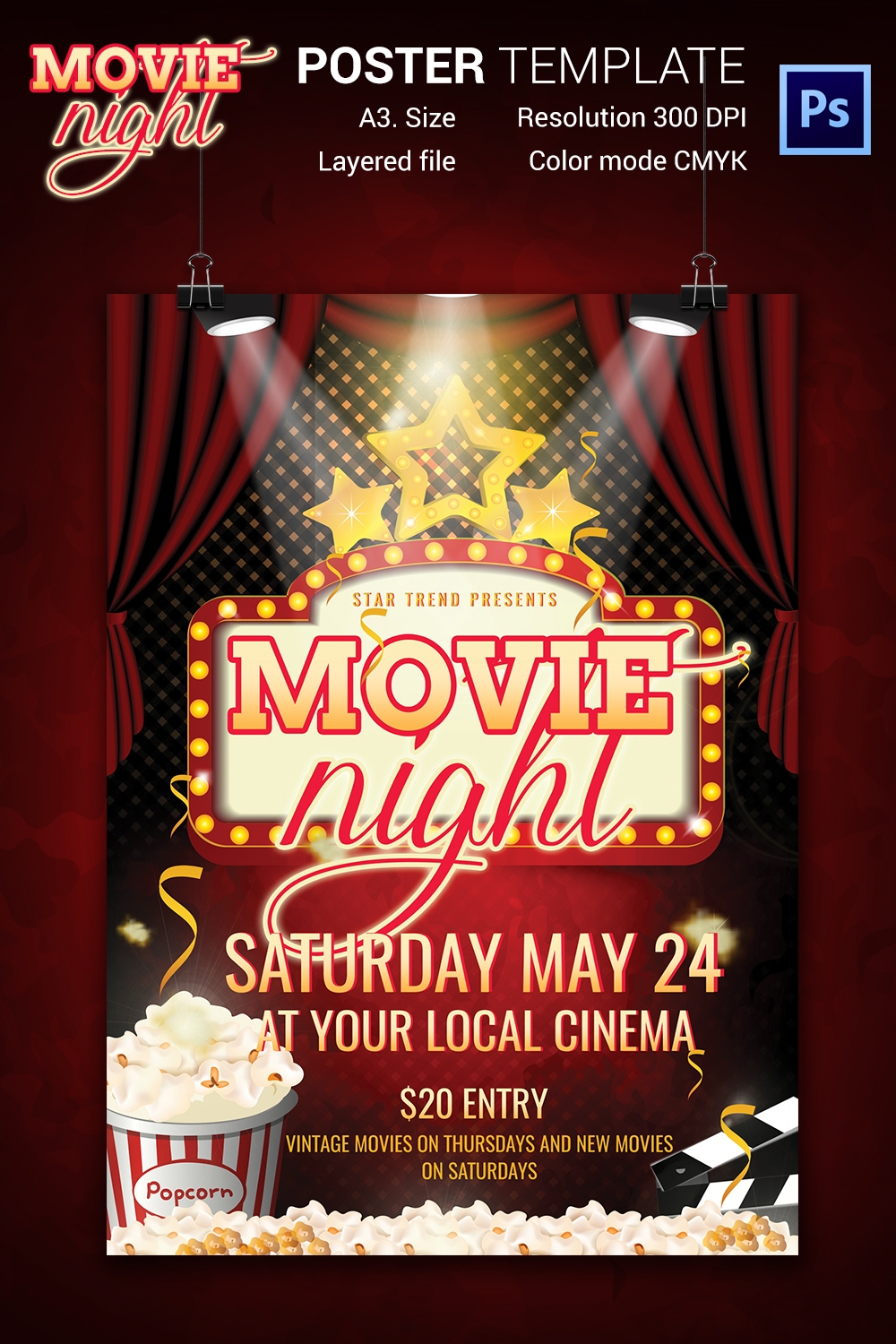 Movie Night Flyer Template 25 Free JPG PSD Format Download Free 