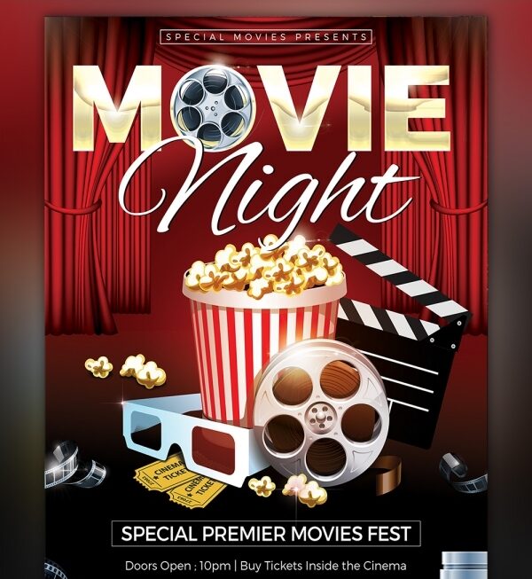 Movie Night Flyer Template 25 Free JPG PSD Format Download Free