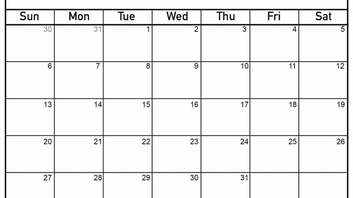No Download Printable Free Monthly Calendar