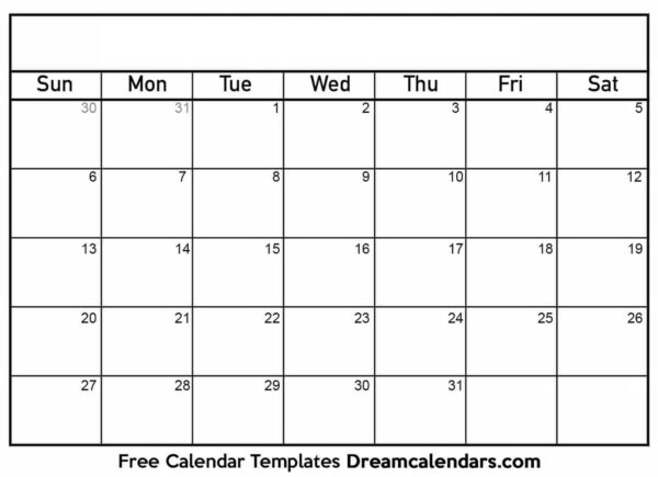 Free Printable Monthly Calendar Templates