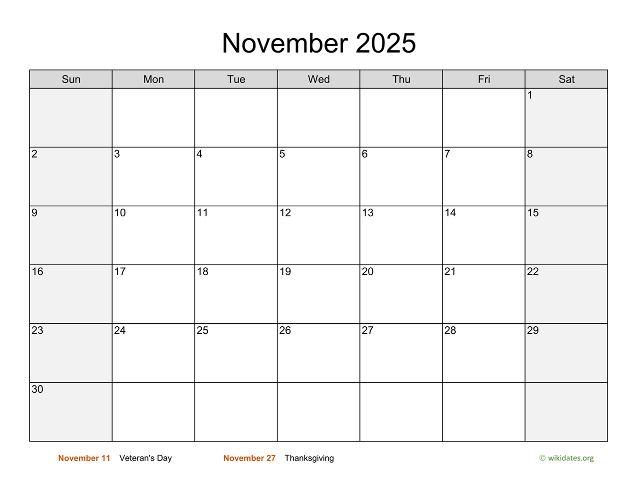November Calendar 2025 Printable Free Monthly 2025 Zahra Tatum