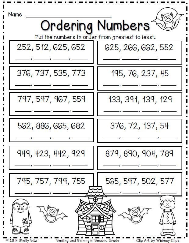 Number Order Worksheets