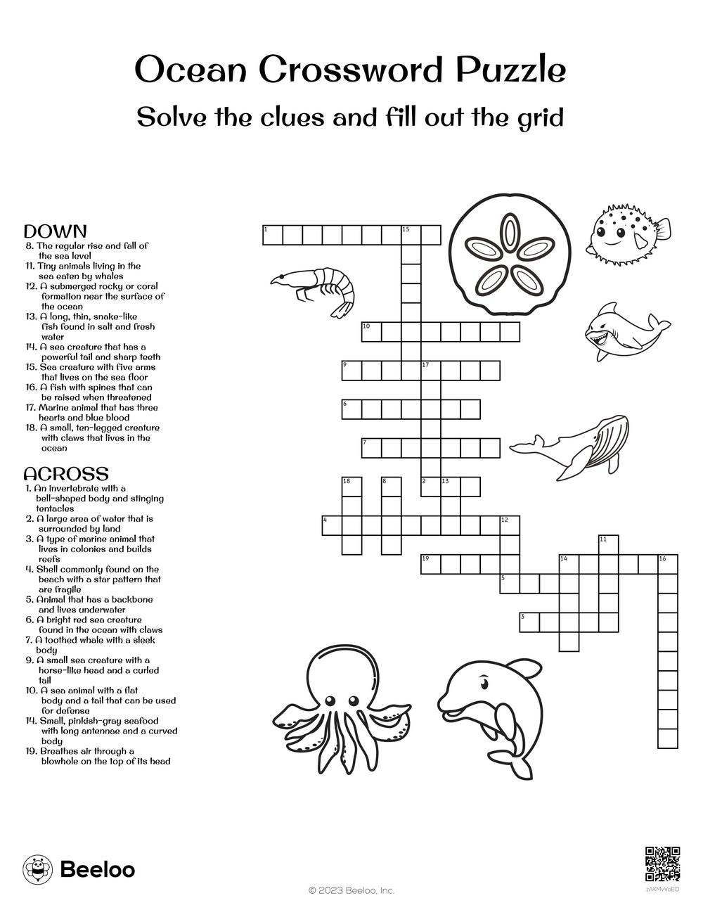Ocean Crossword Puzzle Beeloo Printable Crafts And Activities For Kids Ocean Crossword Puzzle Beeloo Printable Crafts And Activities For Kids