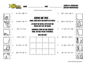Order Of Operations W Parenthesis Printable Activities Herowork 