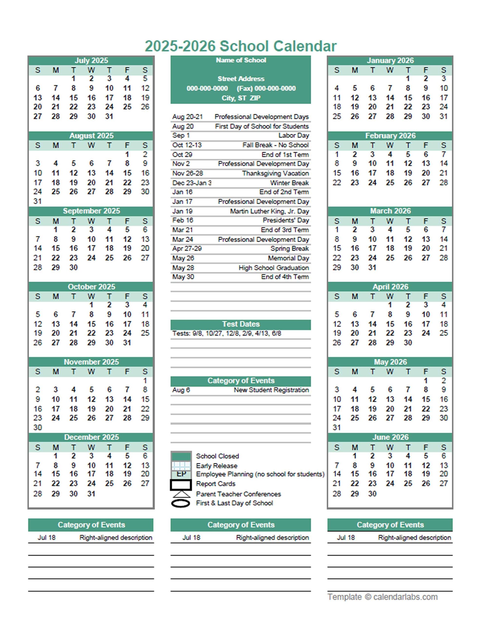 Organize Your Academic Year With A FREE Printable School Calendar 